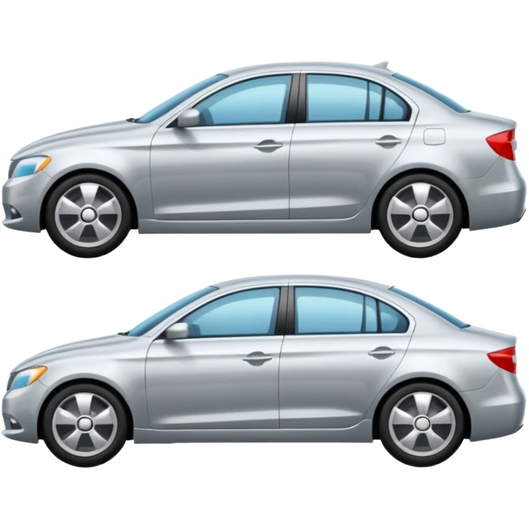 Create a realistic modern sedan on a road with reflections & shadows. emoji