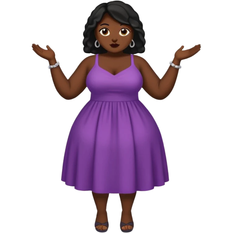 Woman black chunky with big tits full body emoji