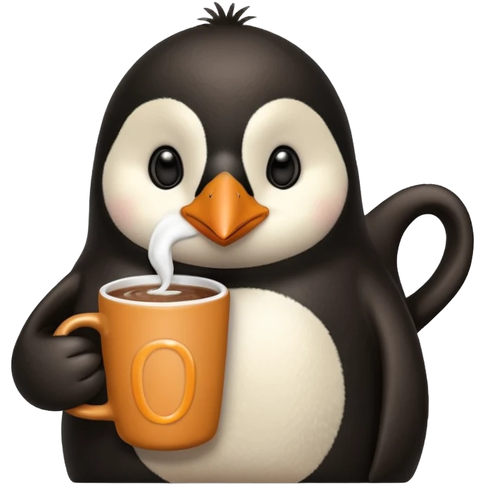 A penguin hitting hot chocolate

 emoji