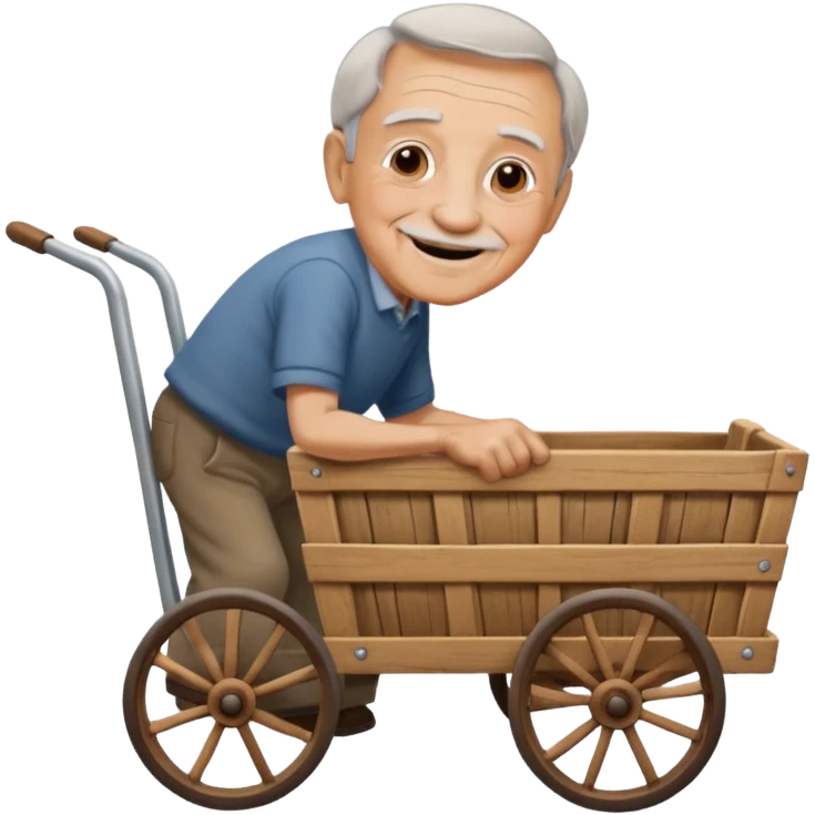 My grandfather is pulling a cart emoji