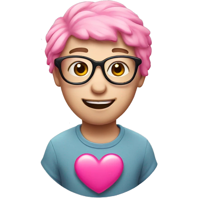 Pink heart with glasses  emoji