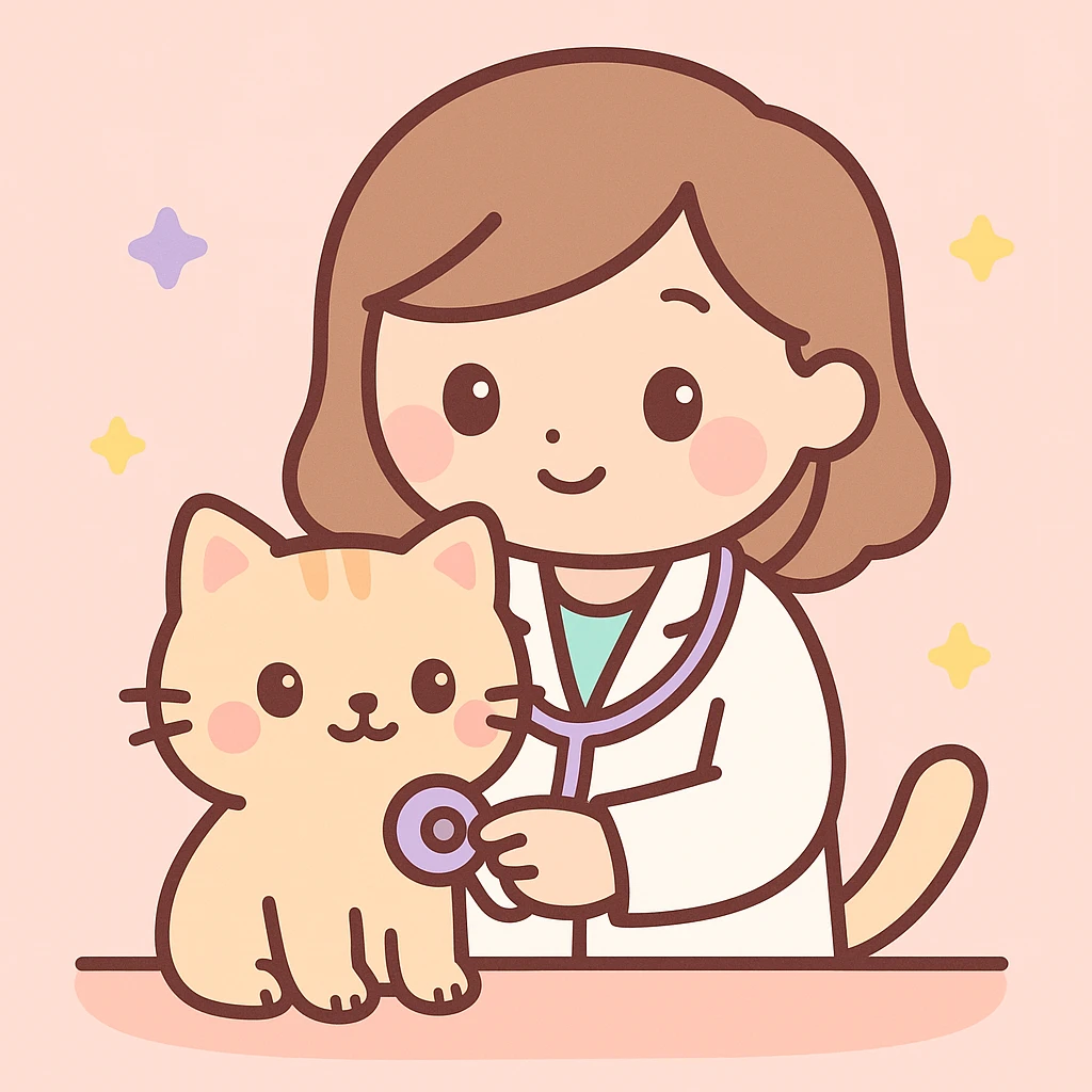 veterinarian examining a cat emoji