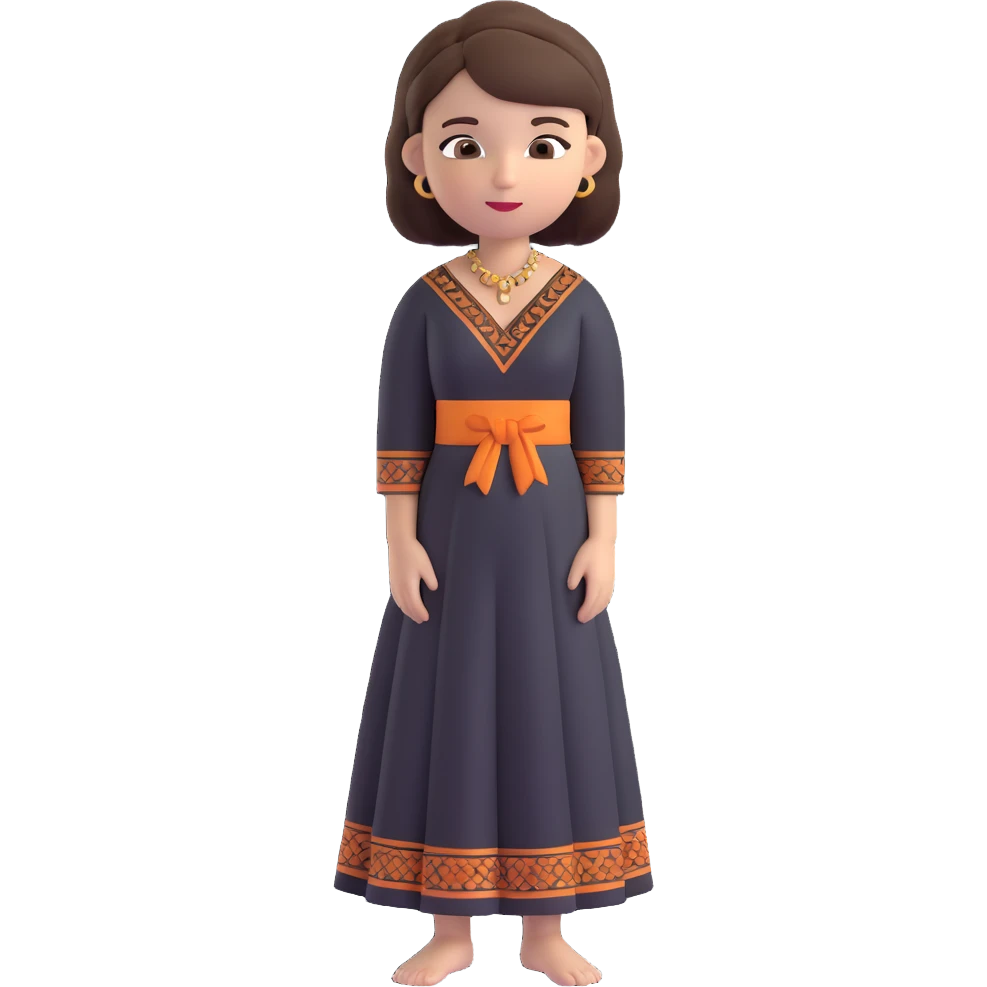 girl with bob cut brown hair, white skin tone, wearing a black traditional Indian dress, emoji style emoji