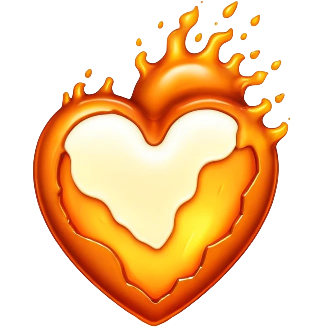 hot melting metal heart shape emoji