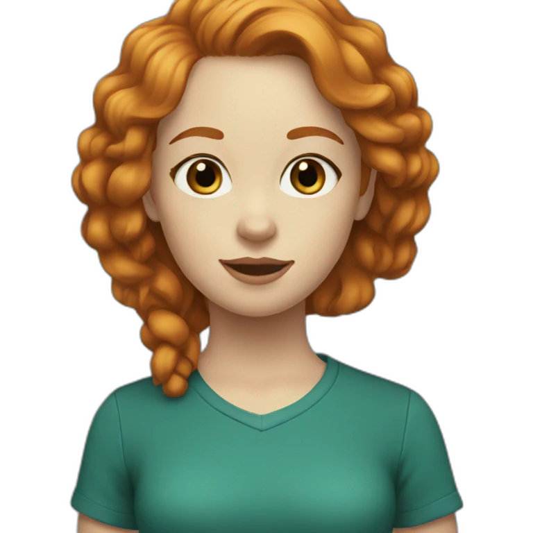 ginger-girl-with-brown-eyes-wearing-teal-with-her-black-labrador emoji