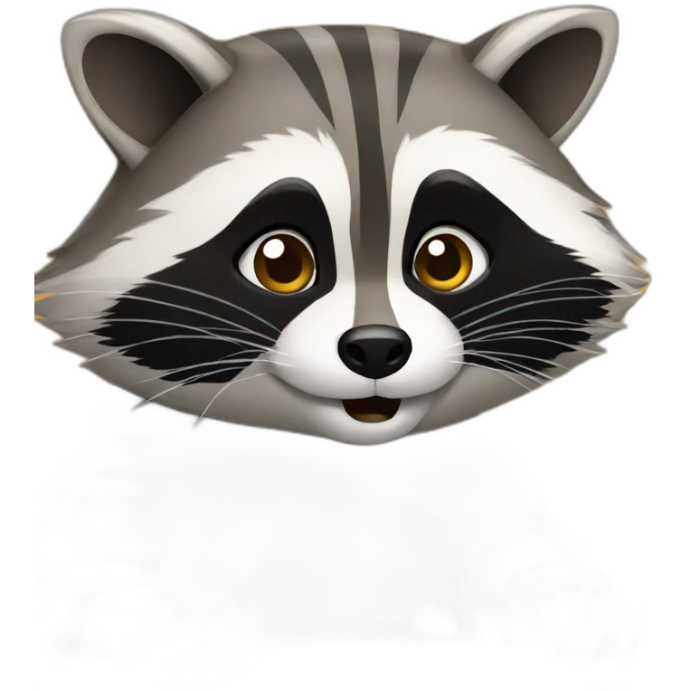 Raccoon swearing at laptop emoji