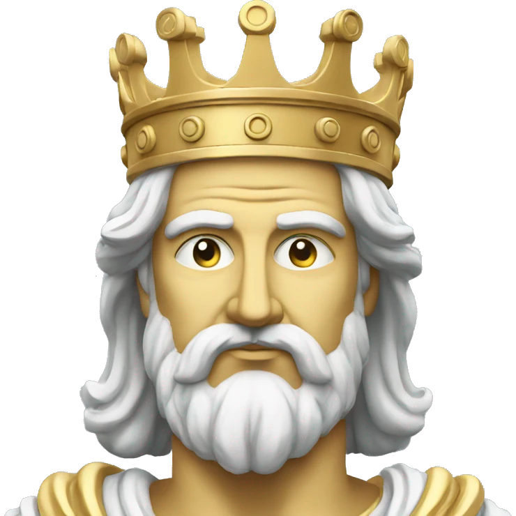 GREEK king STATUE with crown  emoji