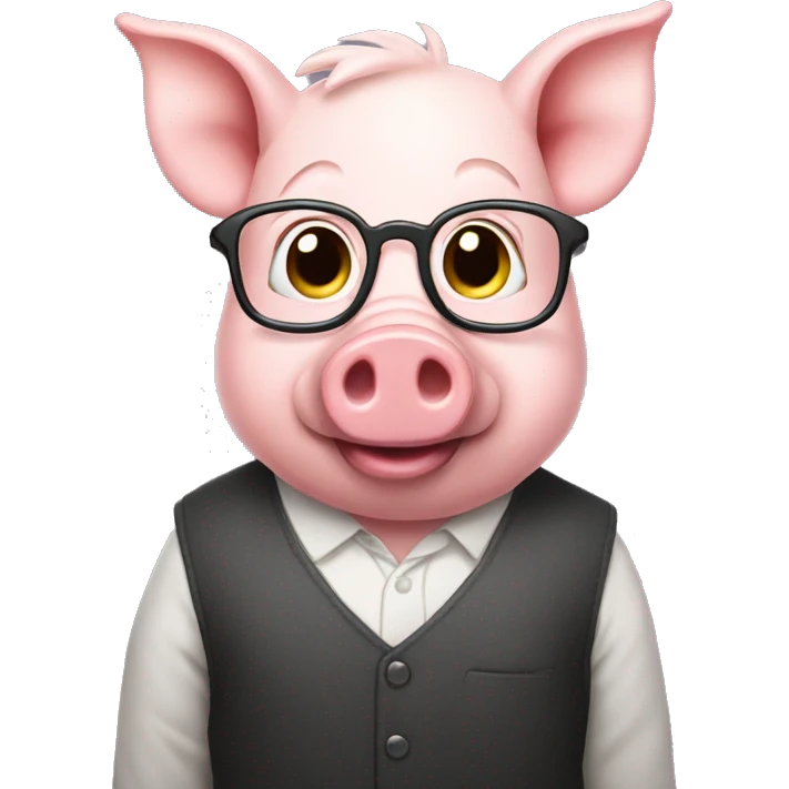 nerd pig emoji