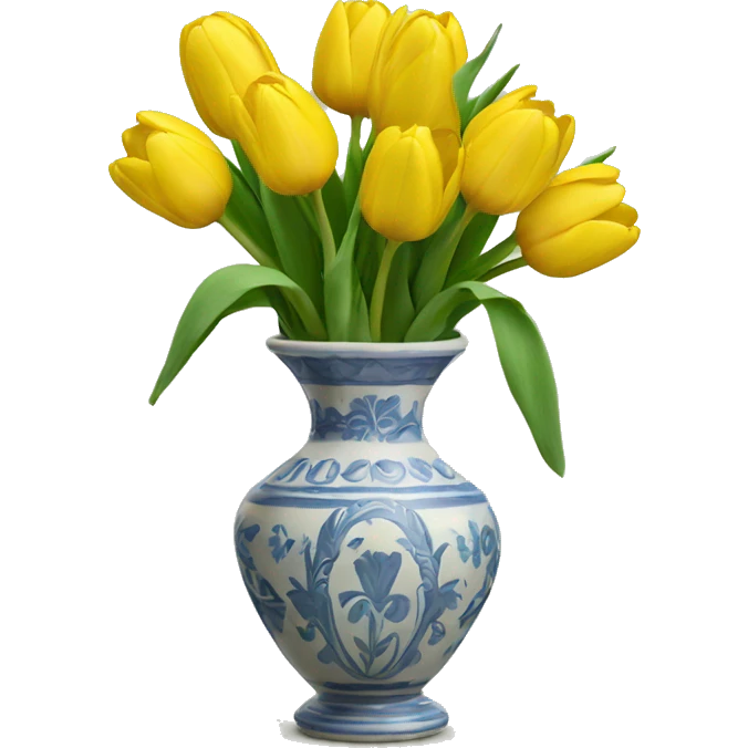 yellow tulips in a vase  emoji