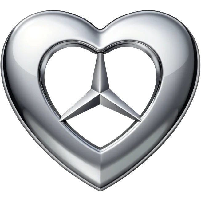 heart shaped Mercedes logo emoji