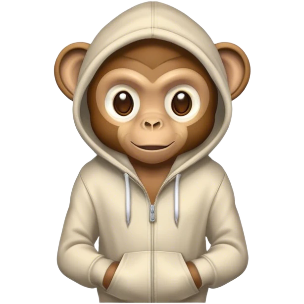 A monkey wearing a hoodie emoji
