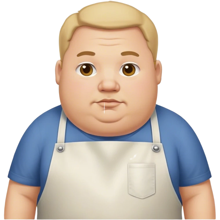 Man with apron fat emoji