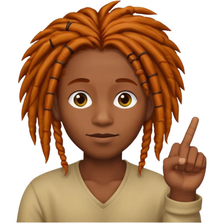 Ginger dreads with one finger up  emoji