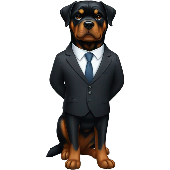 rottweiler wearing a suit  emoji