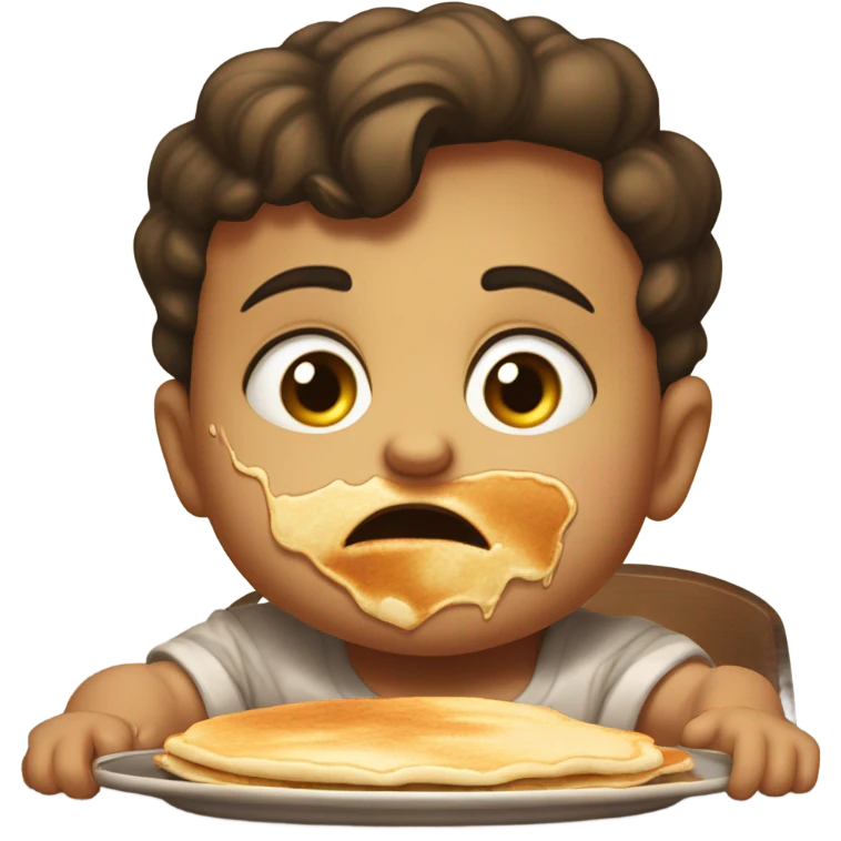 Angry baby eating pancakes emoji
