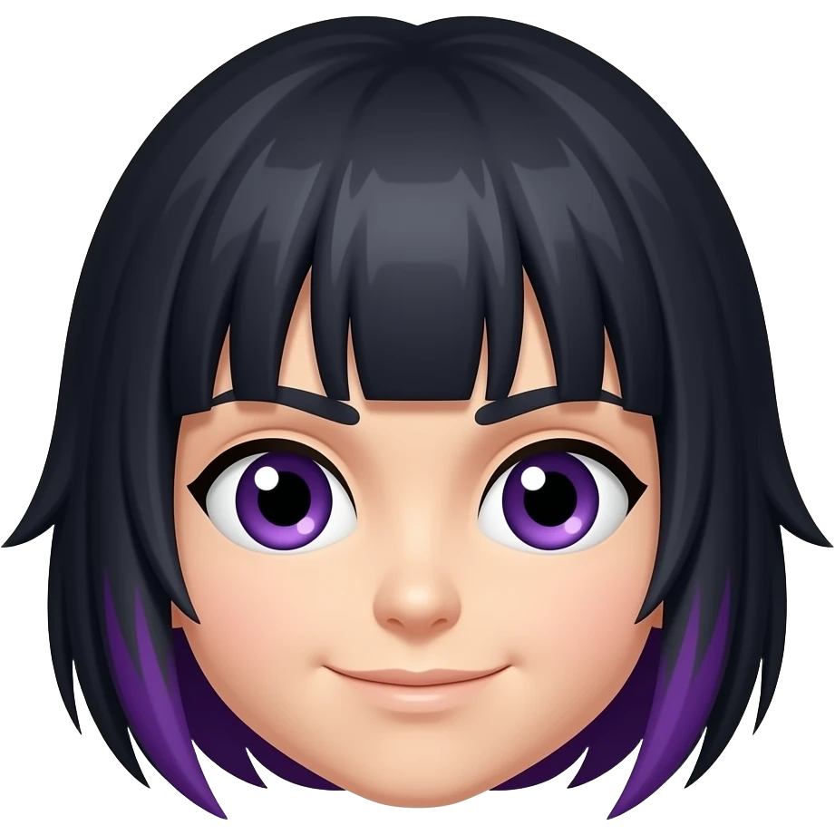 Otsutsuki hairstyle purple tips and black hair emoji