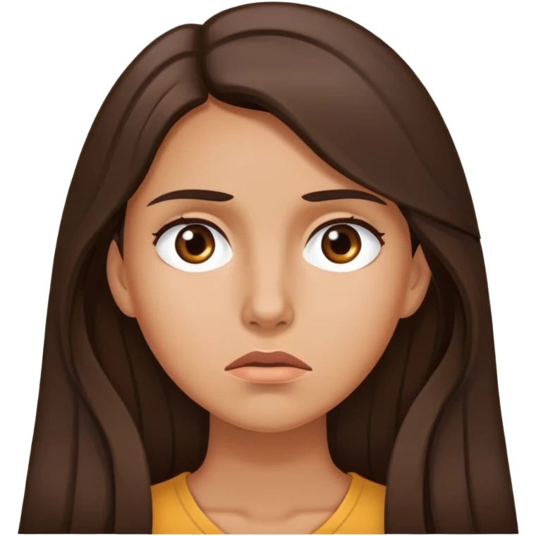 Worrisome brunette tan and long hair  emoji