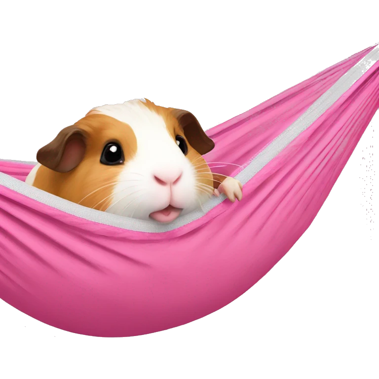 Guineapig in a pink hammock emoji