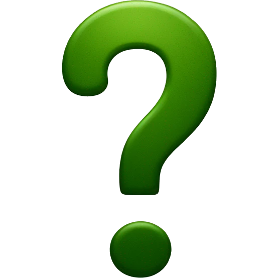 question mark in dark green color with olive pixels emoji