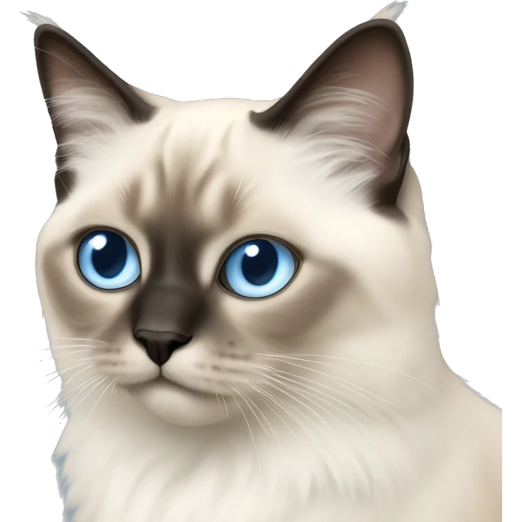 Birman cat with light blue eyes happy emoji