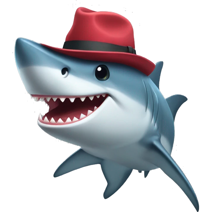 requin avec chapeau d'anniver emoji