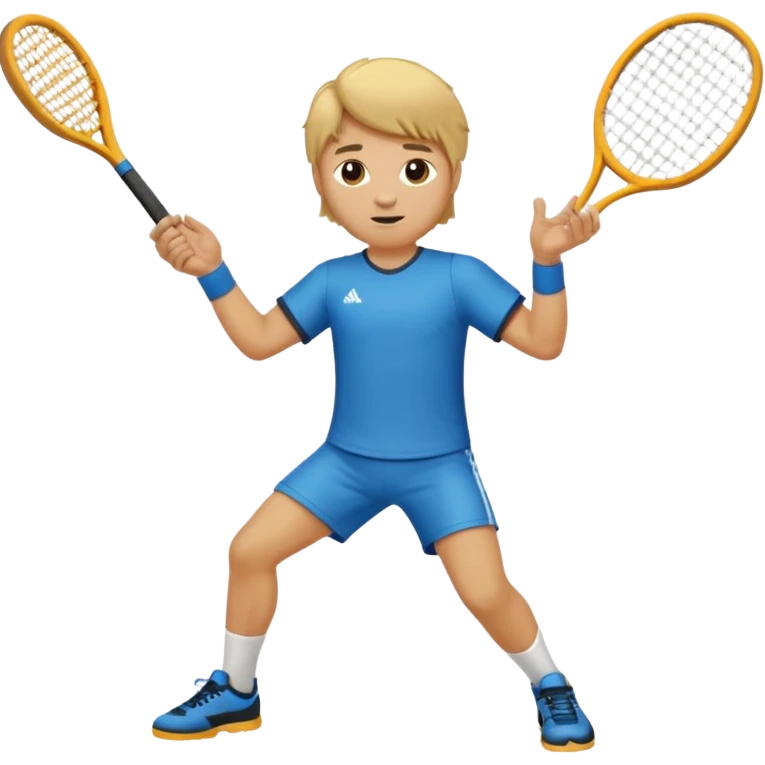 Chico  rubio bajo el sol jugando padel  emoji