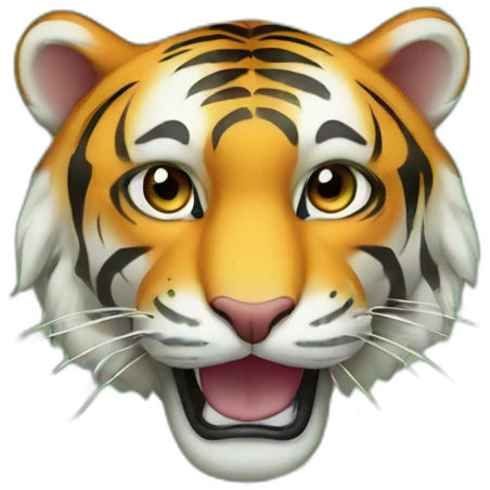 Tiger surrounded by gaint green lotus emoji