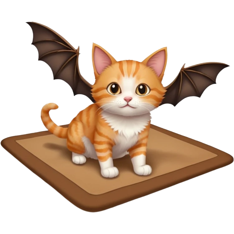 cat, mat, and two bats emoji