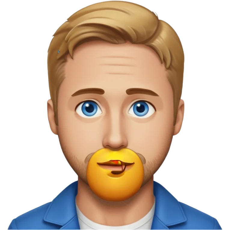 Ryan Gosling with blue eyes emoji