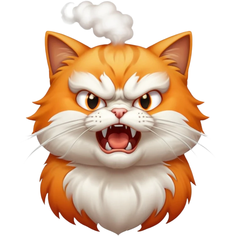 angry cat with steam coming out of its head emoji
