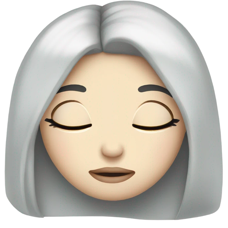 pale girl with long black hair sleeping  emoji