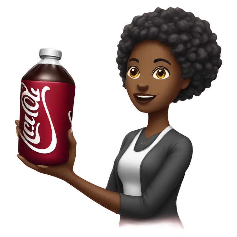 Black women holding a dr pepper emoji