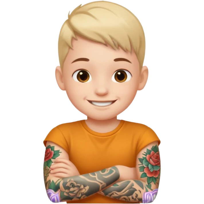 kid with tattoo emoji