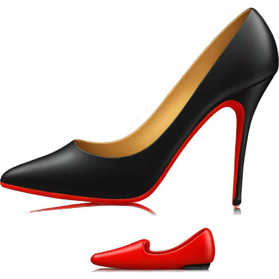 Black stilleto with red bottom of shoe  emoji