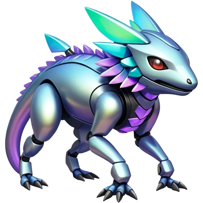  exotic tropical iridescent cyber-Protogen-Fakémon-Pokémon-Vernid-creature emoji