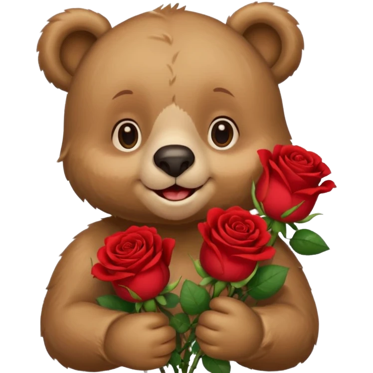 Cute bear with this emoji 🥹  holding roses with this  emoji