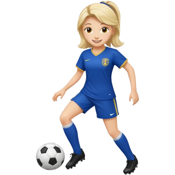 beautiful girl playing soccer emoji