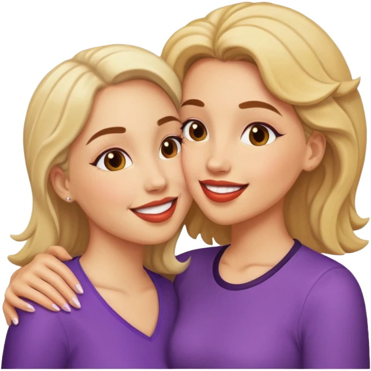 2 light skinned women kissing emoji