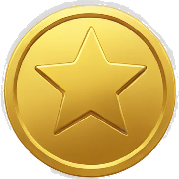 gold coin with star in center emoji