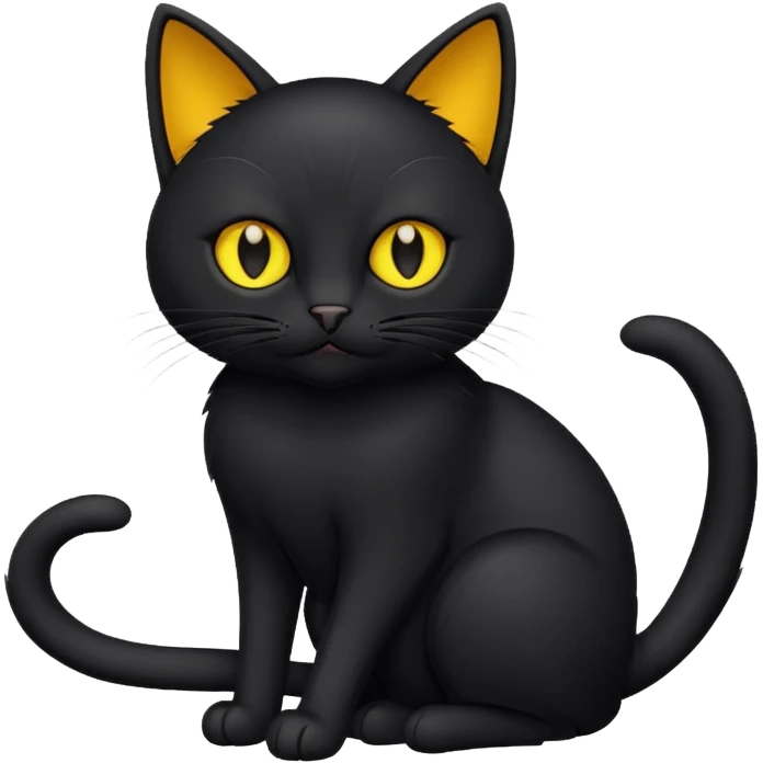 black cat with yellow eyes  emoji