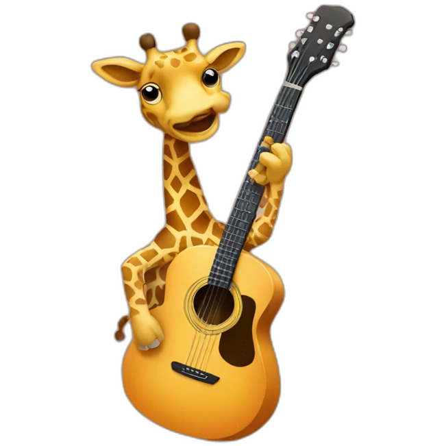 Giraffe playing guitar emoji