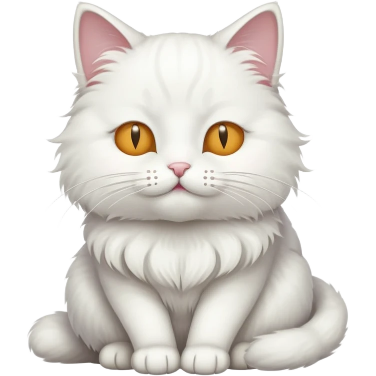 A white cat sitting with eyes closed emoji