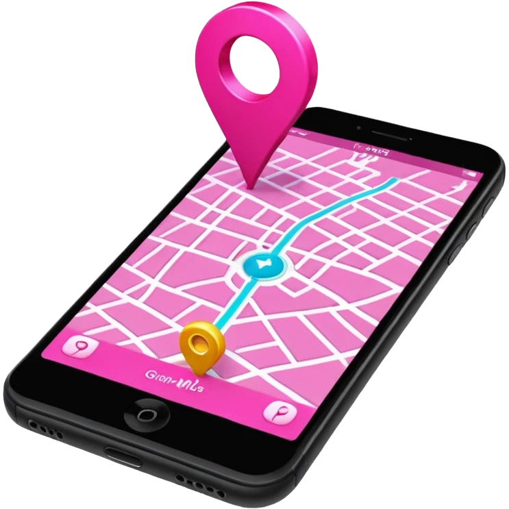 pink gps map lines emoji