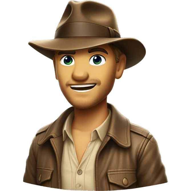 Indiana jones as a dinosaur  emoji