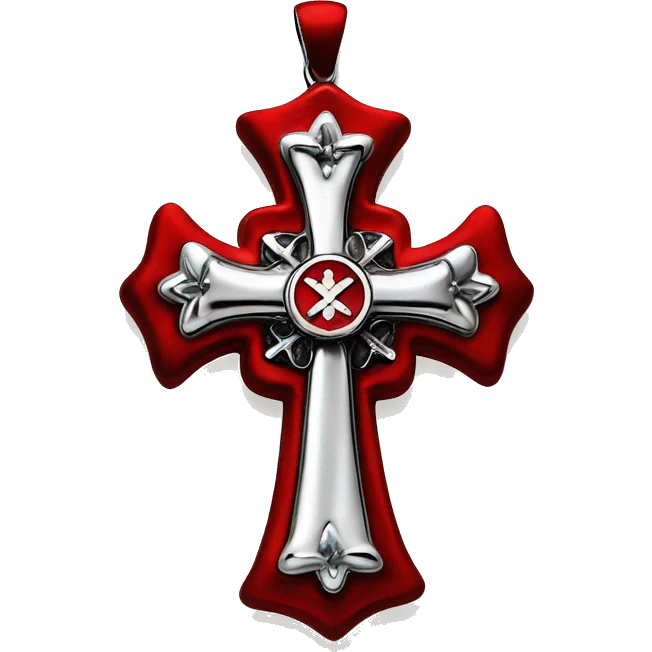 Sharp chrome hearts cross red emoji