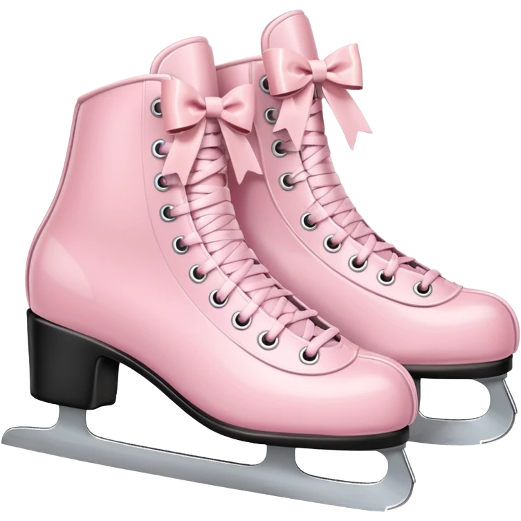 two pastel pink ice skates with bows emoji