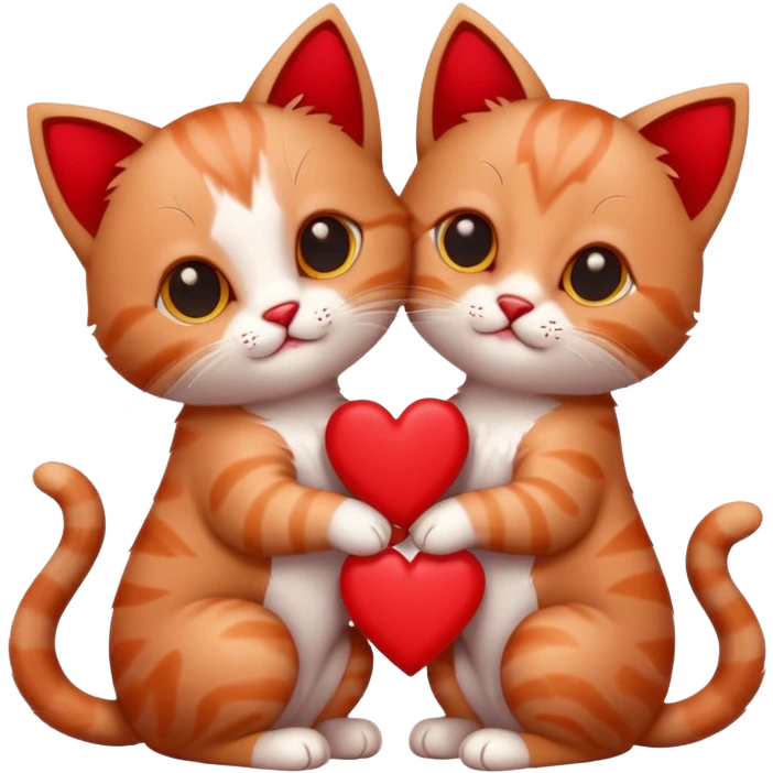 Kittens surrounded by lots of hearts emoji