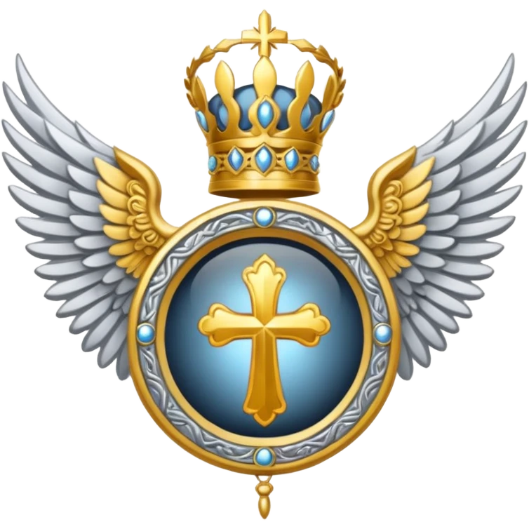 holy saint emblem with silver or white wings  emoji