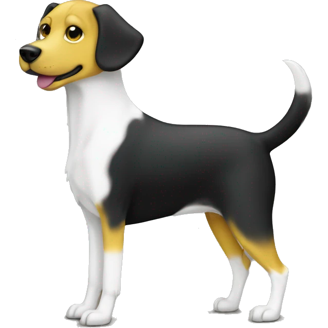 white laptop dog with black yellow tail  emoji