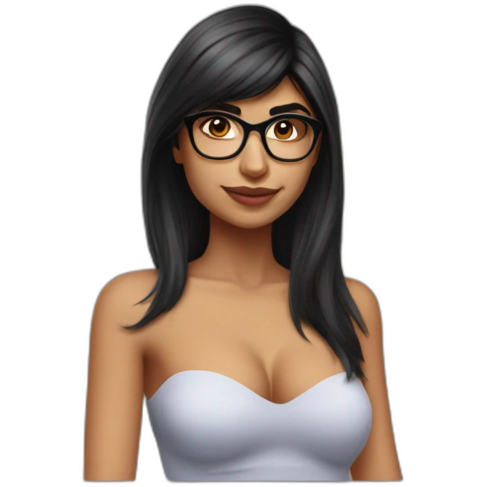 realistic mia khalifa with a strapless top emoji